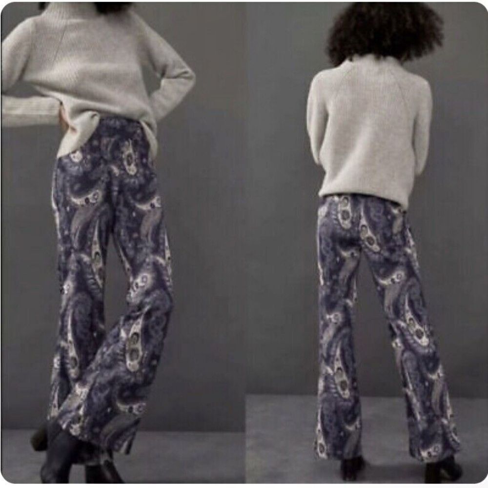 Anthropologie Maeve Maria Paisley Flare Pants Size 2